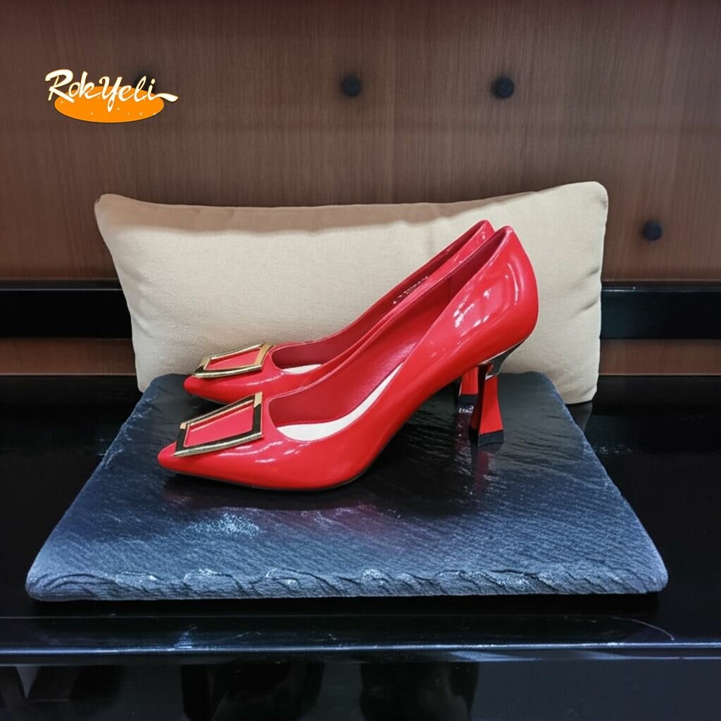 Escarpin rouge verni