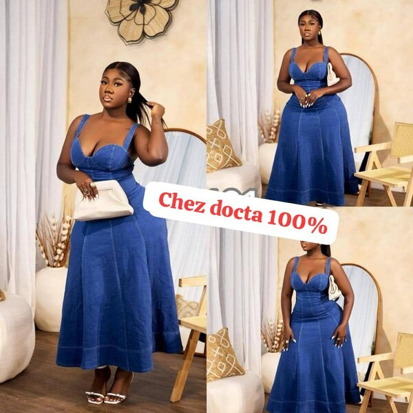 Robe élégante bleue femme
