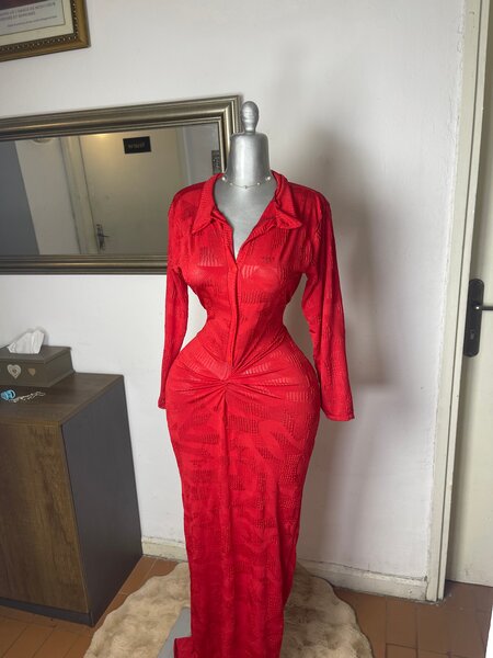 Robe Longue Élegante Rouge
