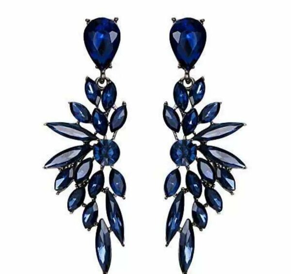 Elegant Blue Crystal Earrings