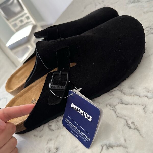 Mules Birkenstock en daim noir