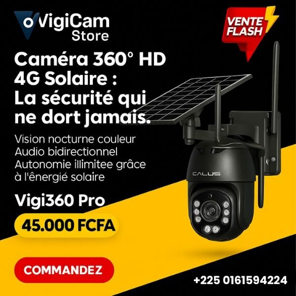 Caméra de Sécurité 360° Solaire 4G