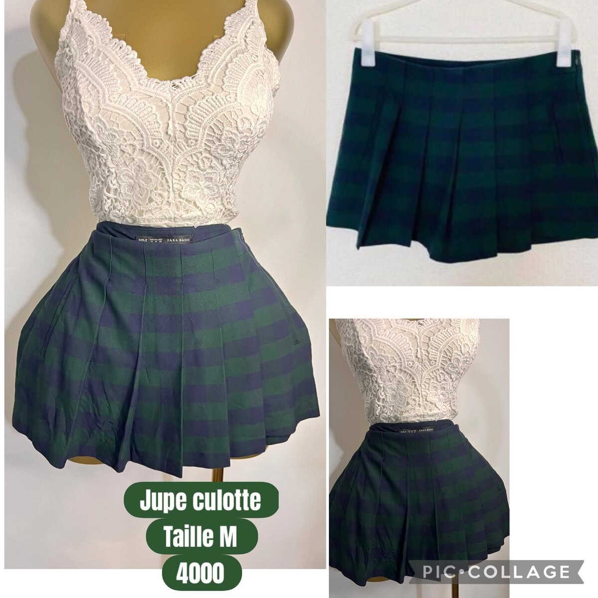 Mini-jupe évasée verte