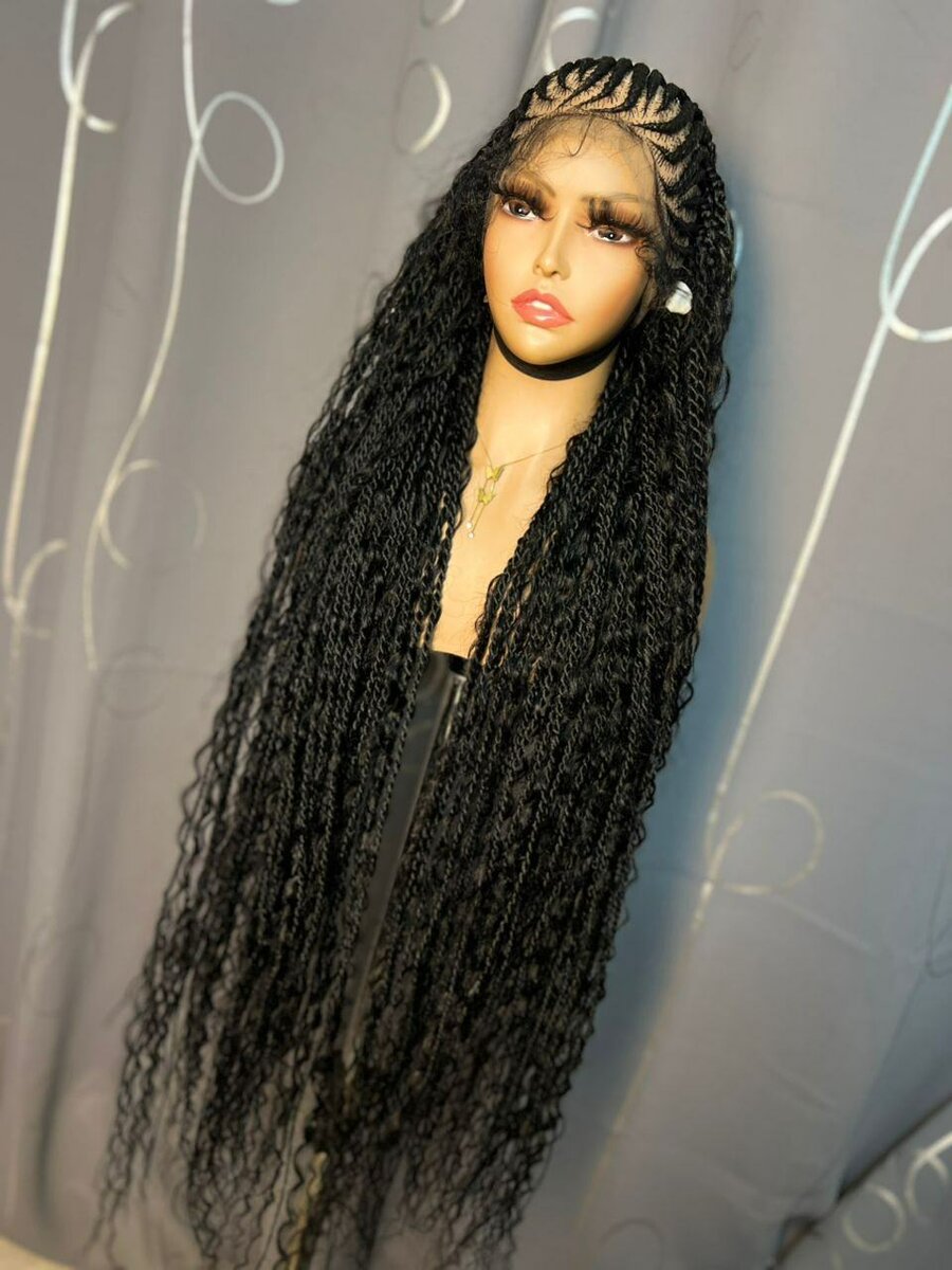 Perruque synthétique avec tresses