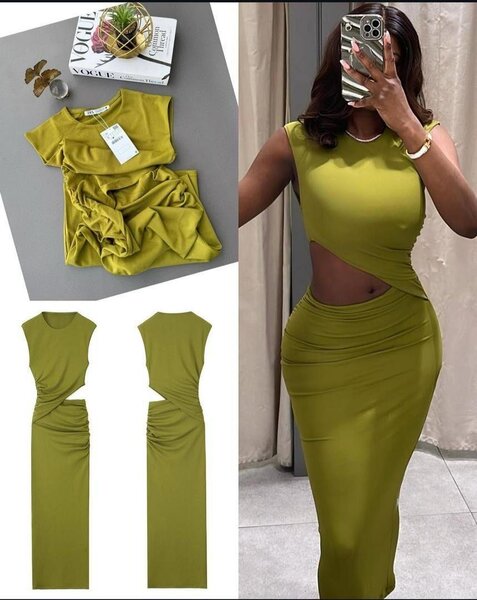 Robe longue élégante découpée