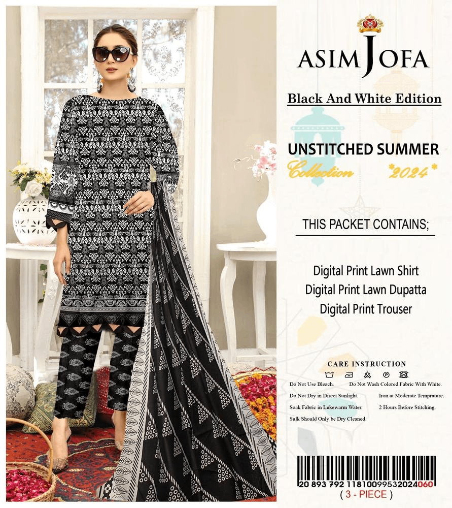 3 Pcs Women unstitched Digital print suit