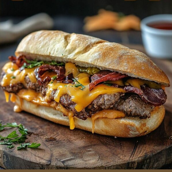 Sandwich au boeuf et cheddar