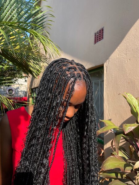 Goddess knotless braids