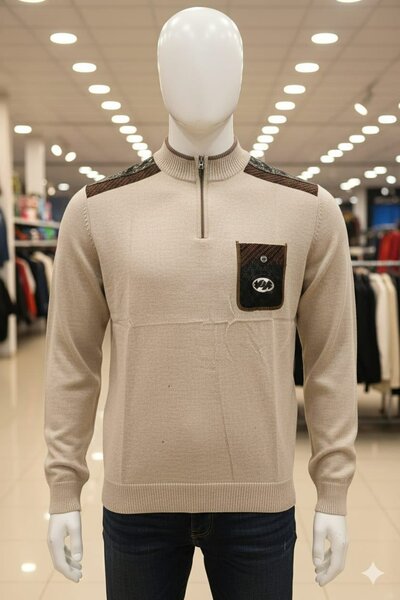 Pull homme à col zippé