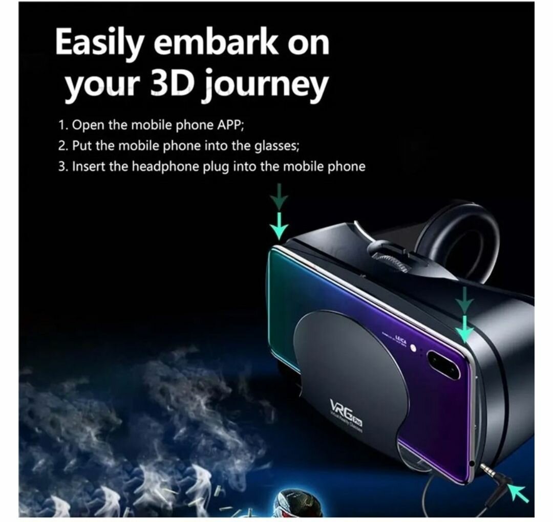5-7 INCHES SMART PHONE 3D VR HEADSET HELMET SMART VIRTUAL