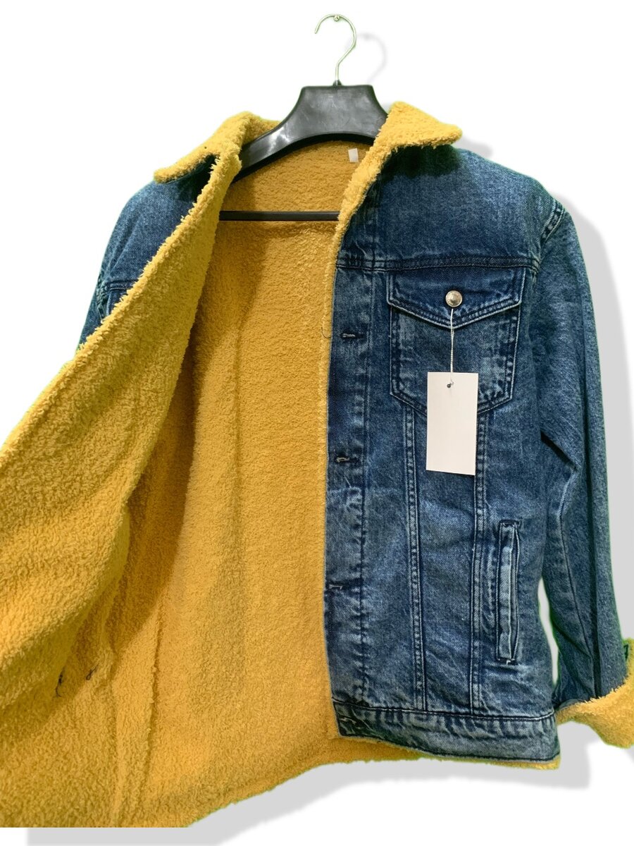 Camel full fur Denim jacket