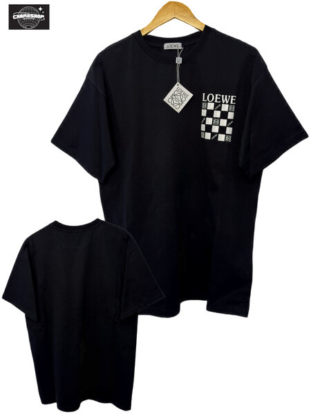 T-shirt noir LOEWE à motif damier