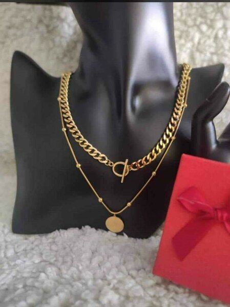 Collier Double Chaîne Doré