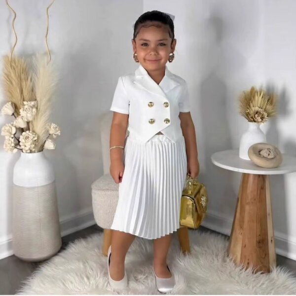 Robe plissée élégante fille