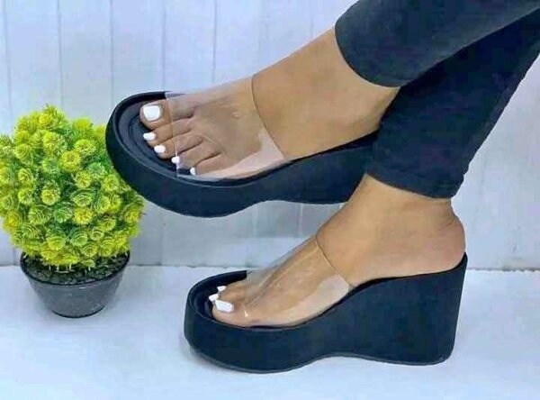 Sandales Compensées Transparentes