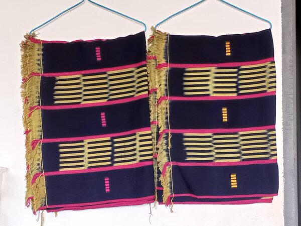 Pagne tissé Baoulé 2 morceaux