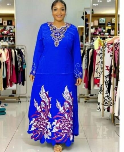 Robe Caftan Bleu Élégante