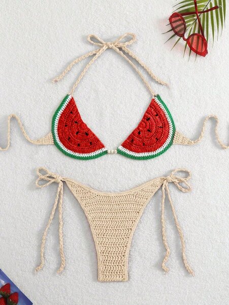 Bikini crochet fruits et fleurs