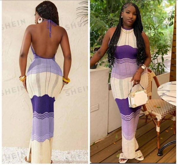 Robe longue crochet élégante