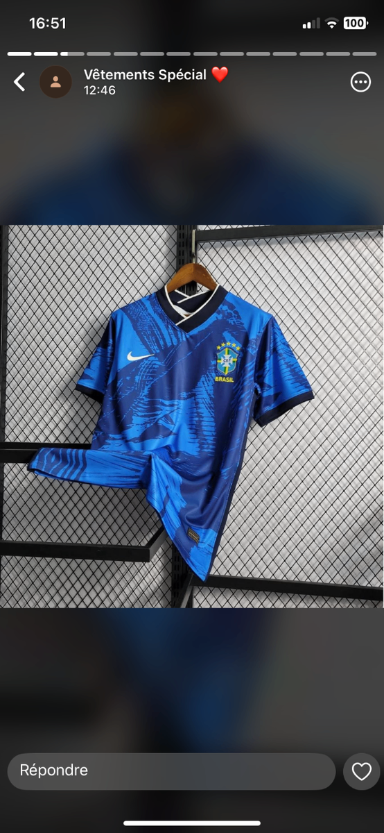 Maillot de Foot du Brésil Bleu
