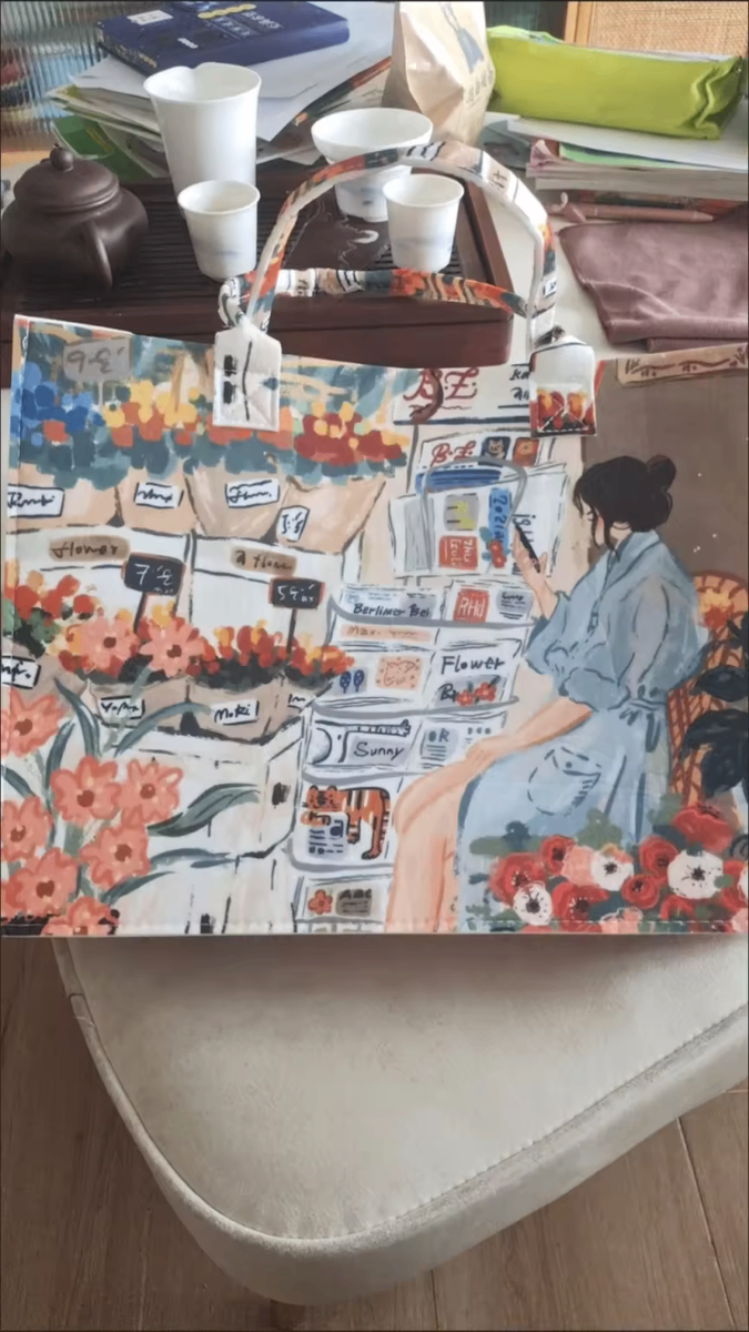 Sac fourre-tout floral design