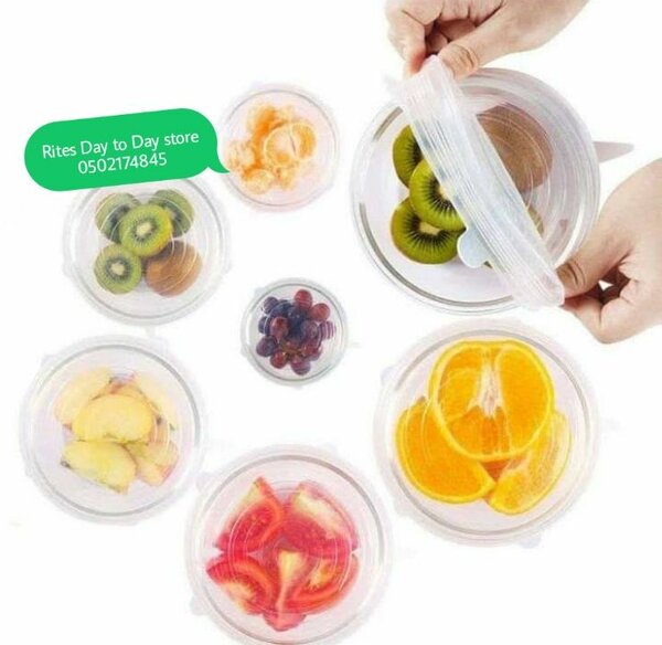 6 pieces silicone stretch lids