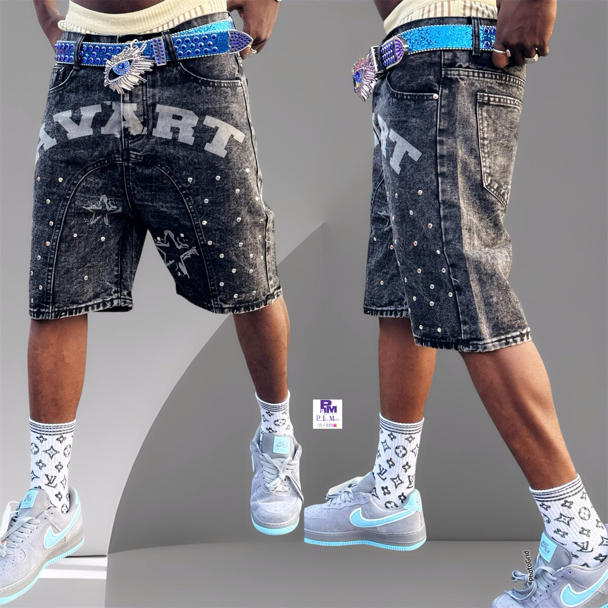 Shorts en jean décontractés strass