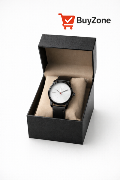 Montre homme cuir noir