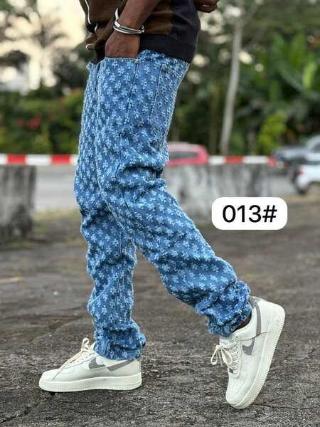 Jeans Cargo Bleu Motif