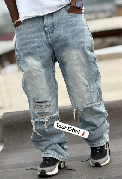 Jean baggy déchiré homme