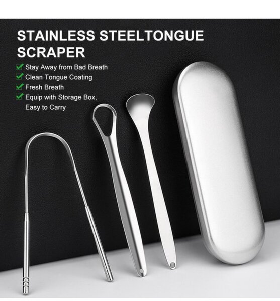 Tongue scraper set