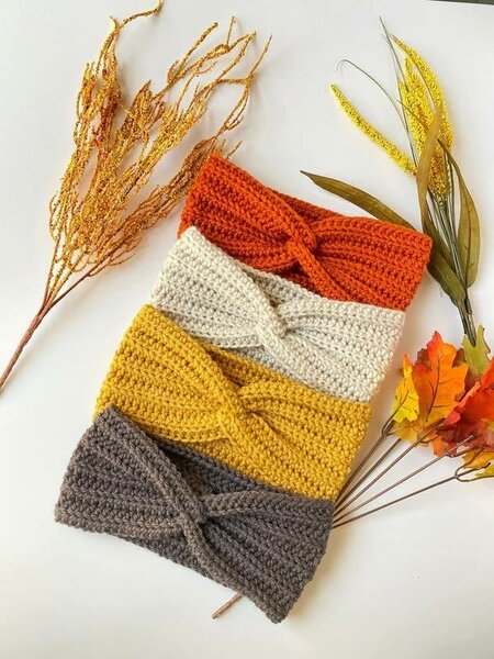 Bandeaux en crochet colorés