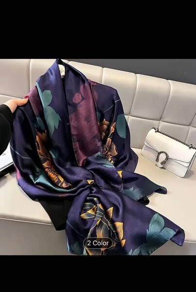 Silk Floral Scarf for Women