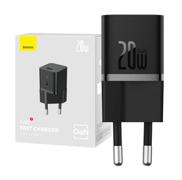 Baseus Chargeur 1C 20W UE Noir-ccgn050101