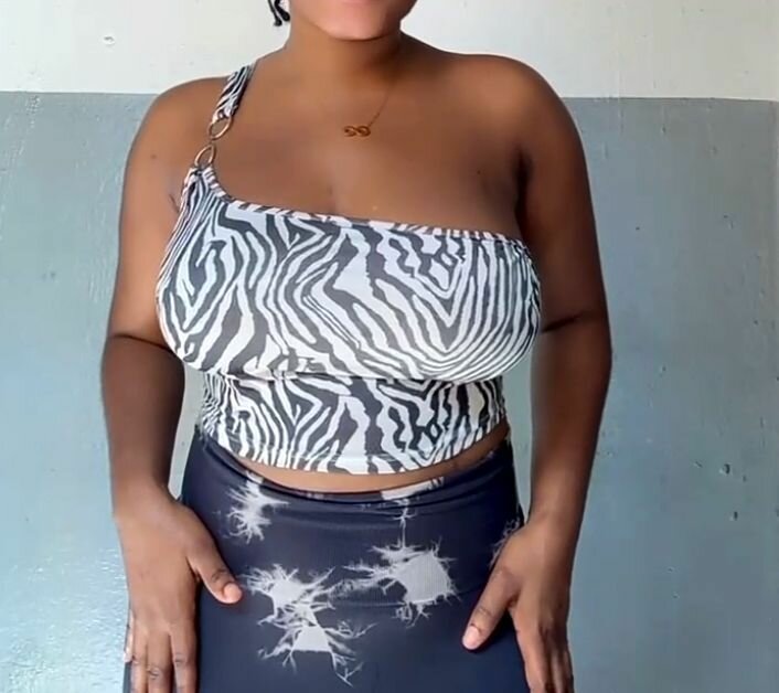 Top Shein asymétrique zébré