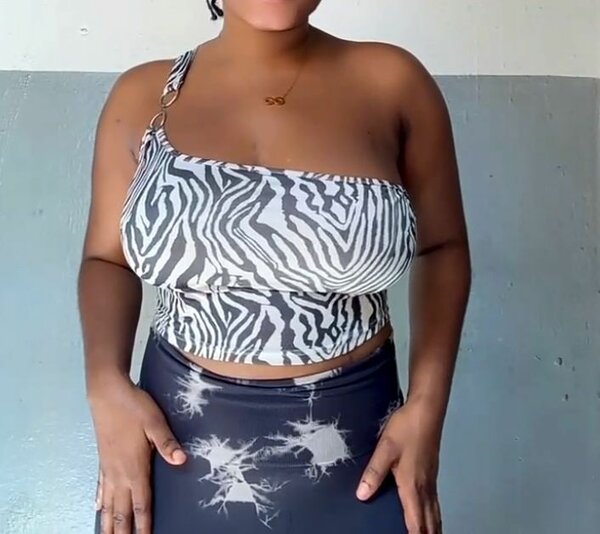 Top Shein asymétrique zébré