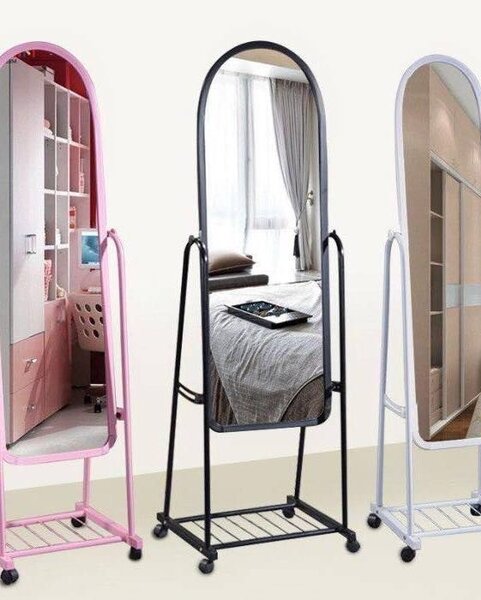 Adjustable Large Dressing Mirror - Pink/White/Black