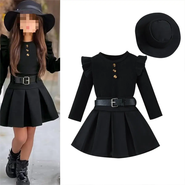 Robe noire élégante fille