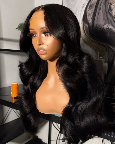 Natural black 6*6 hd virgin body wave closure