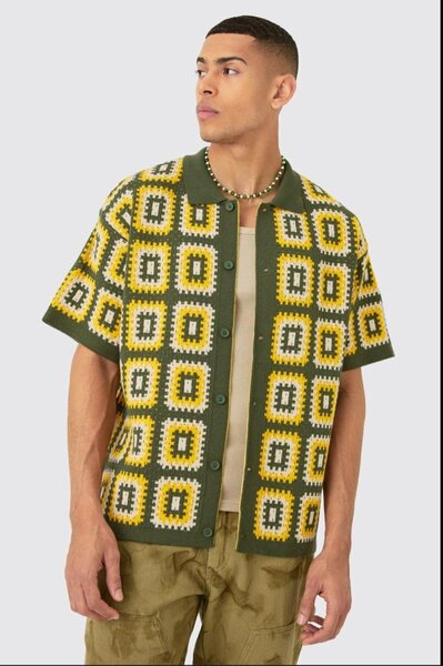 Chemise homme crochet colorée