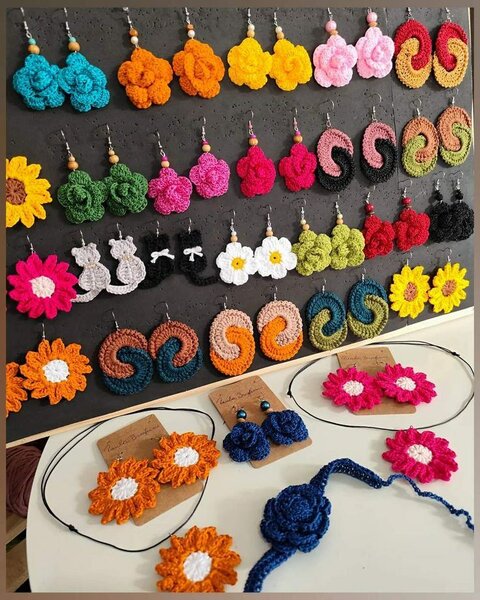 Boucles d'Oreilles Crochet Colorées