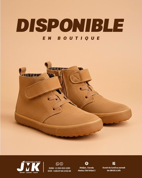 Bottines Enfant Velcro Camel