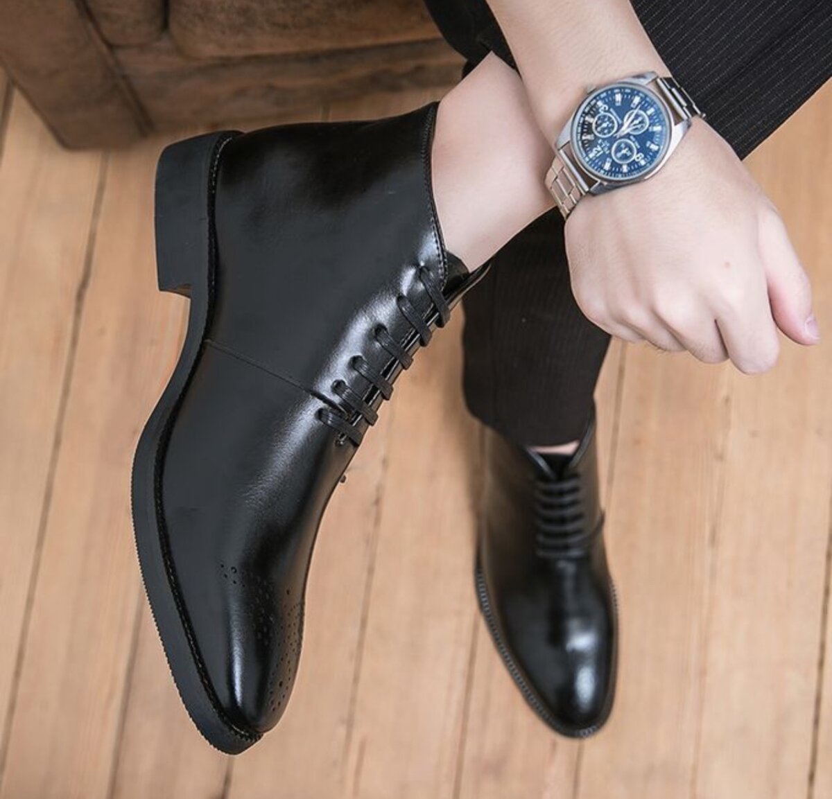 Elegant High-top Business Boots Men Oxford Shoes Big Size 38