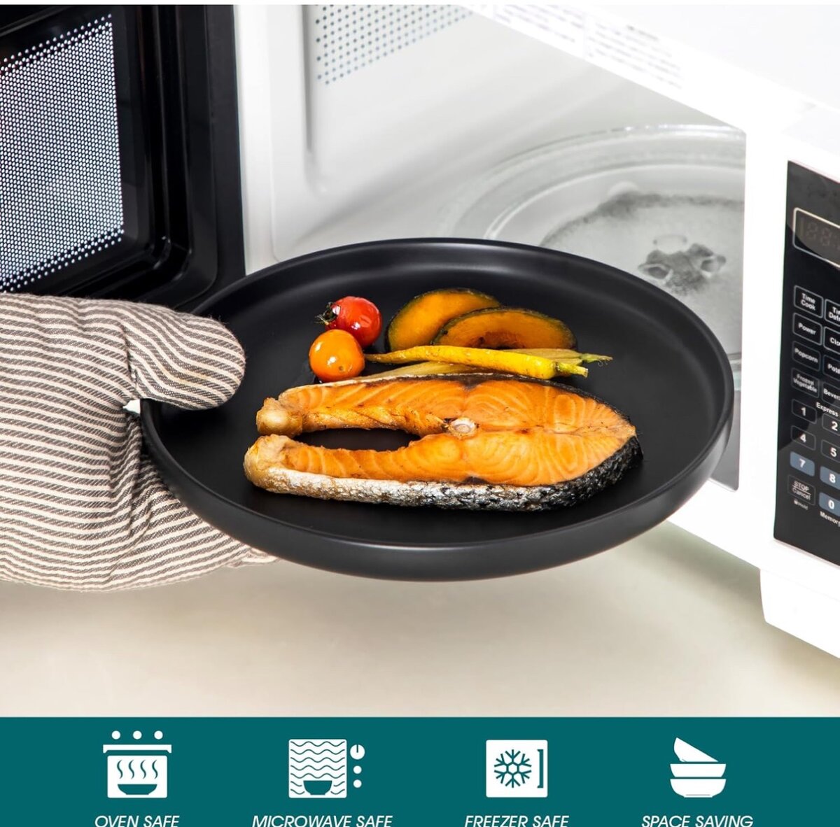 Matte black ceramic plate 2pcs