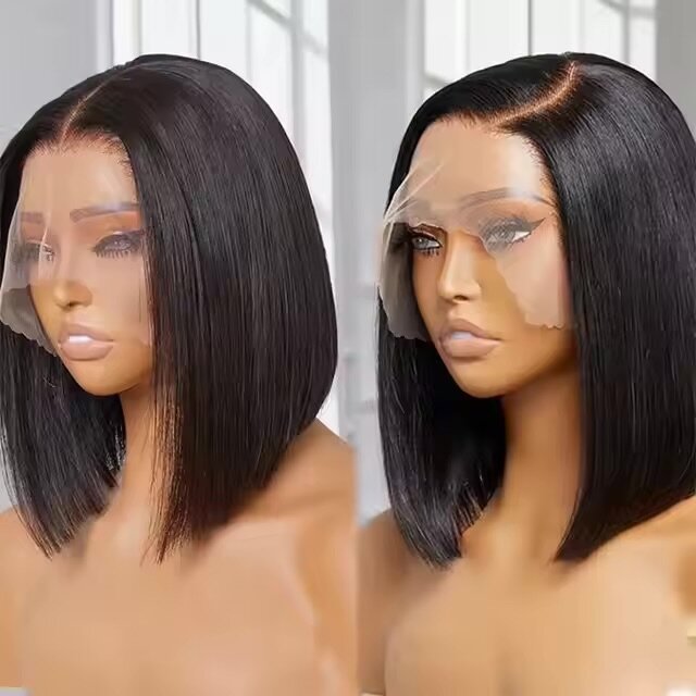 Wholesale Peruvian Bob Lace Front Human Hair Wig,Transparent