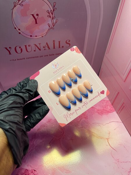 Ongles Faux Bicolores Élégants