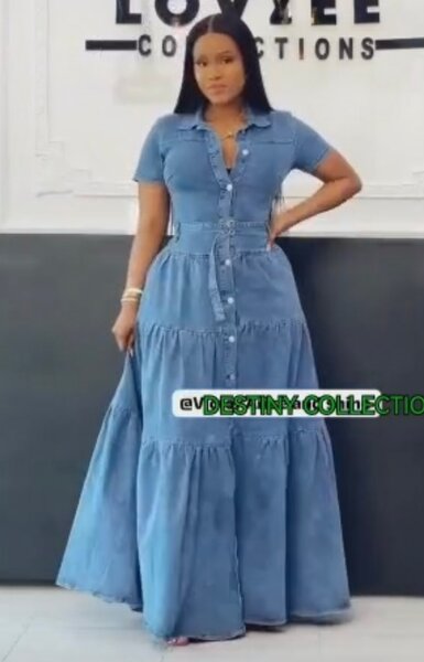 Robe longue en jean élégante