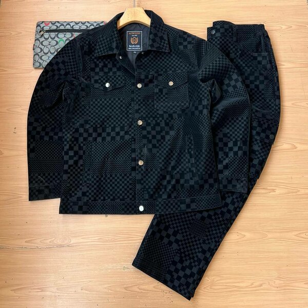 Men's leather top and down