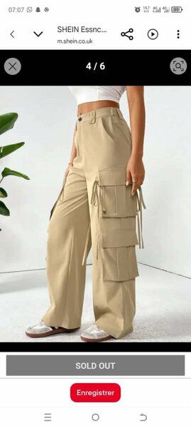 Pantalons cargo beige femme
