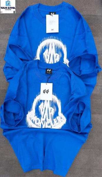 T-shirt bleue imprimée